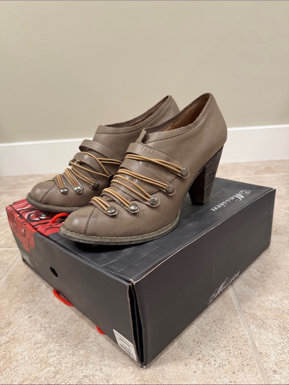 Anthropologie Taupe Women’s High-Heel Booties